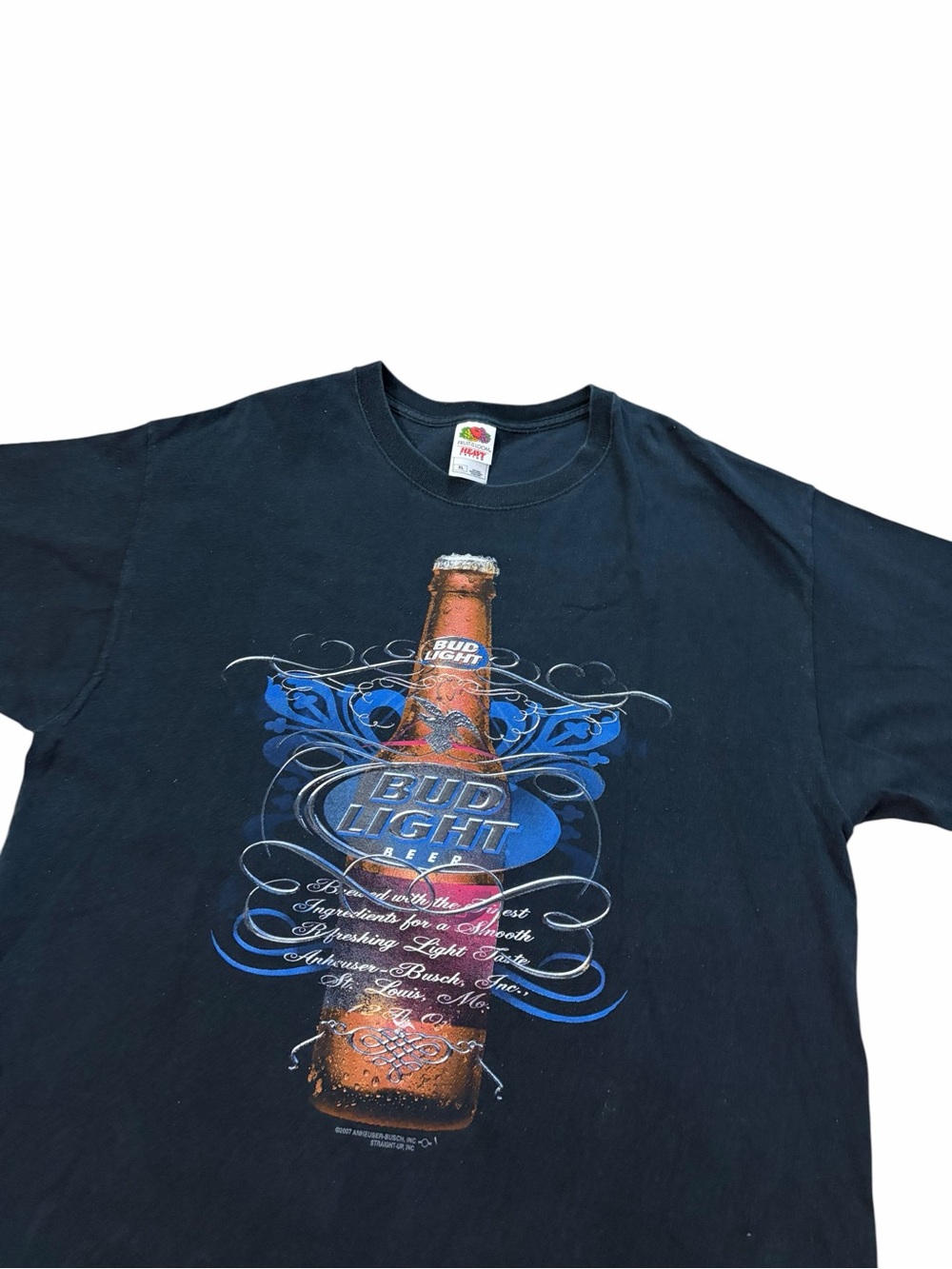 Y2K Bud Light Beer Promo Shirt Men’s XL Black Graphic 2000s Short Sleeve